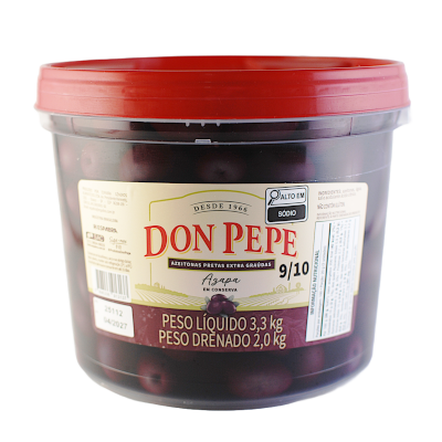 Azeitonas Pretas Extra Graúdas Azapa 2kg