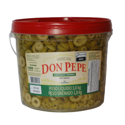 Azeitonas Verdes Fatiadas 1,8kg