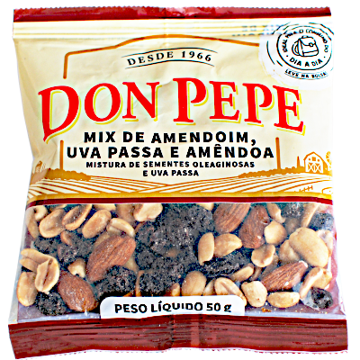 Mix de Amendoim Uva Passa e Amêndoas 50g